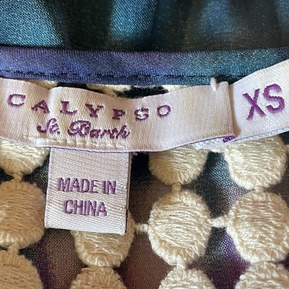 Calypso St Barth silk tunic with beads and crewel work - Picture 5 of 8